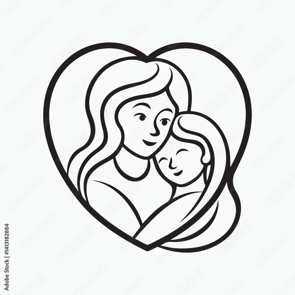 line art of mother day abstract minimal illustration line art of mother day abstract minimal illustration