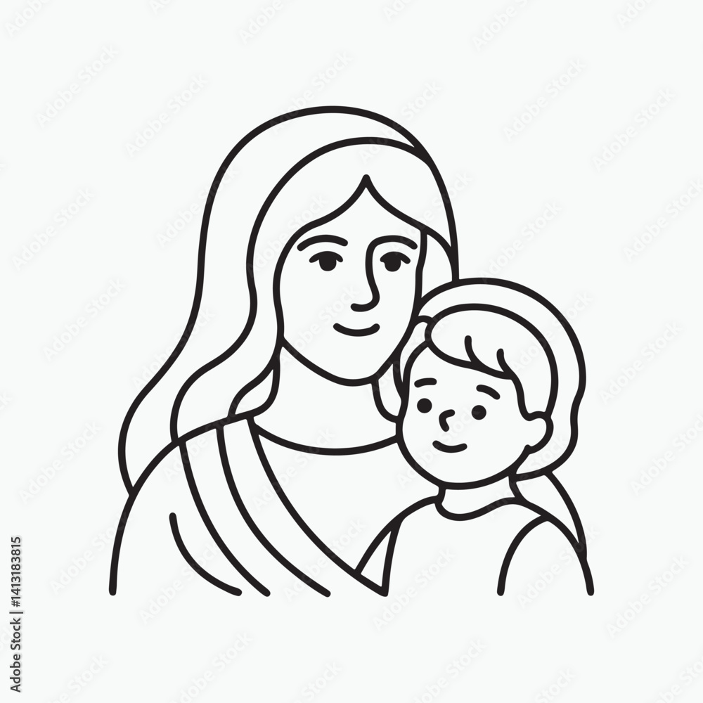 line art of mother day abstract minimal illustration line art of mother day abstract minimal illustration
