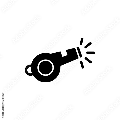 Party Whistle Icon with Coiled Tongue Extended