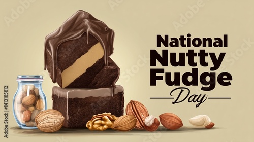 National Nutty Fudge Day, illustration