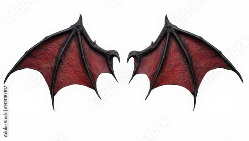Dark Red Devil Wings Fantasy Design