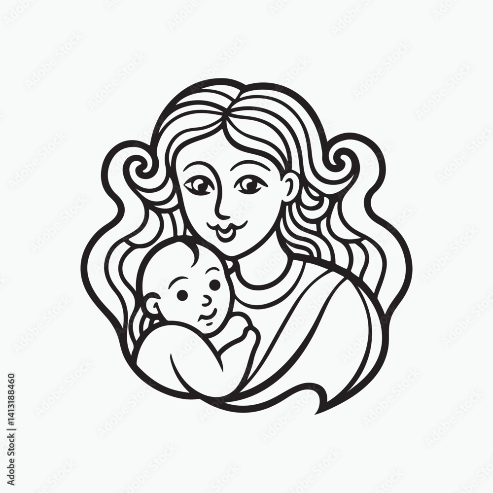 line art of mother day abstract minimal illustration line art of mother day abstract minimal illustration