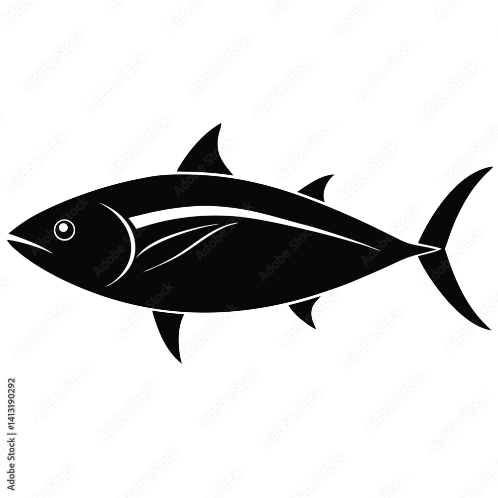 Obraz premium Tuna Fish Silhouette Vector