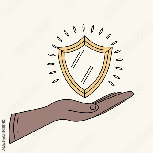 Hand Holding Light Blue Padlock: Security and Protection Concept.