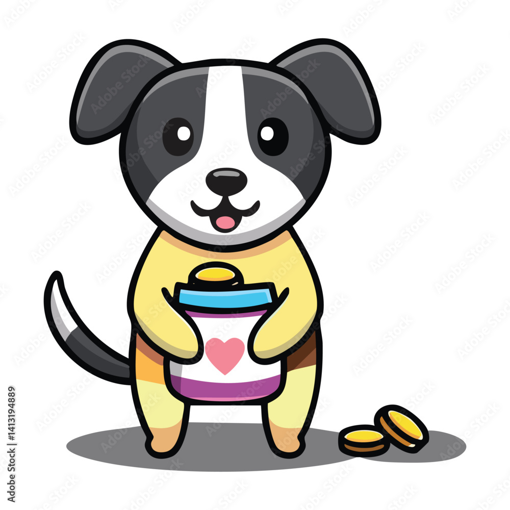 Naklejka premium dog vector illustration.Food & Treats Dogs 