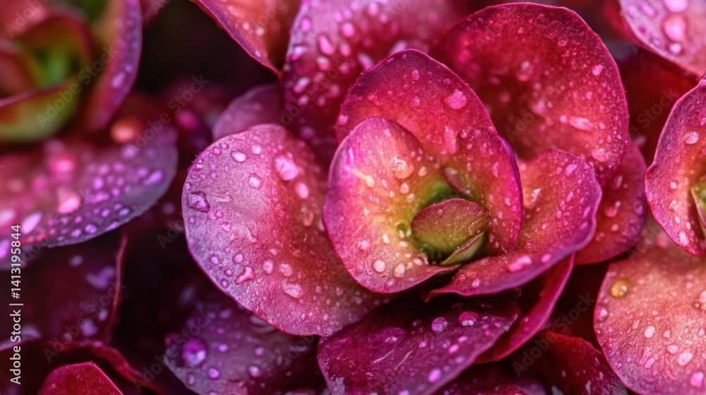 Vibrant red flowers with dewdrops create a stunning display of nature's beauty. Vibrant red flowers with dewdrops create a stunning display of nature's beauty.