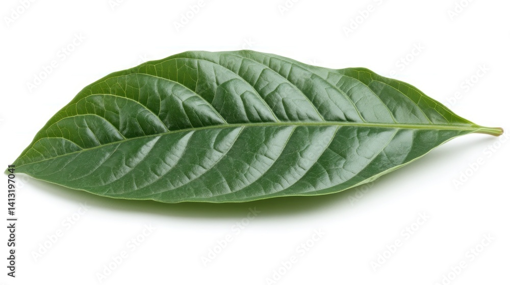 Obraz premium Single vibrant green leaf