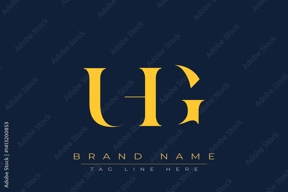 UHG abstract letter logo design. This logo is designed by three abstract letters. UHG abstract letter logo design. This logo is designed by three abstract letters.