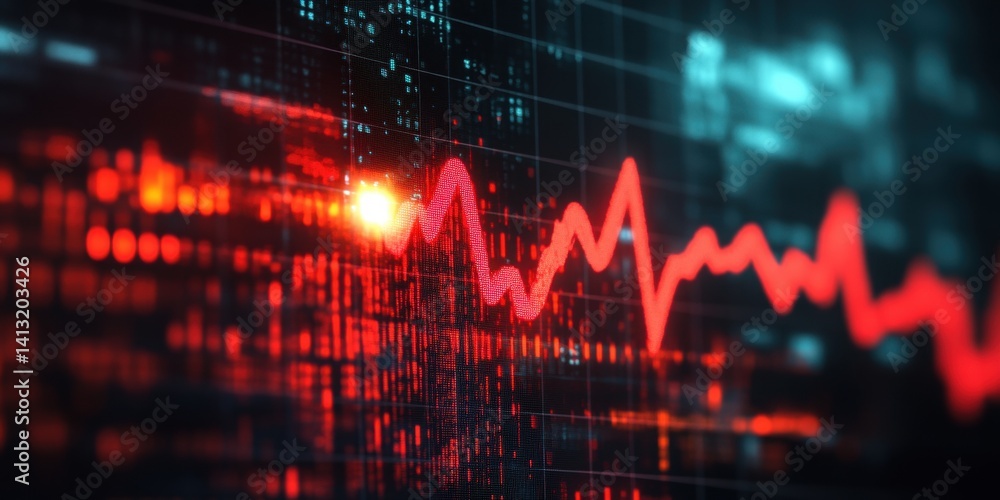 Abstract digital graph depicting data analysis and fluctuations. Abstract digital graph depicting data analysis and fluctuations.