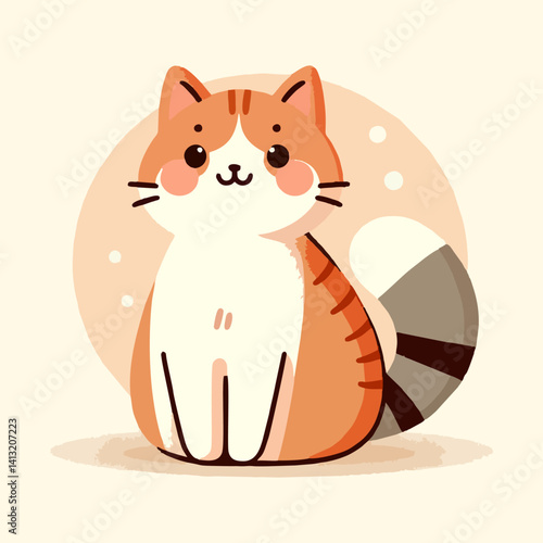 Cartoon cat face icon in vector with big eyes round cheeks and playful smile great for pet lover designs kids branding and animal character sets