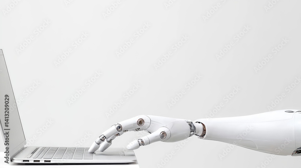 Robotic arm using laptop ai automation future technology Robotic arm using laptop ai automation future technology