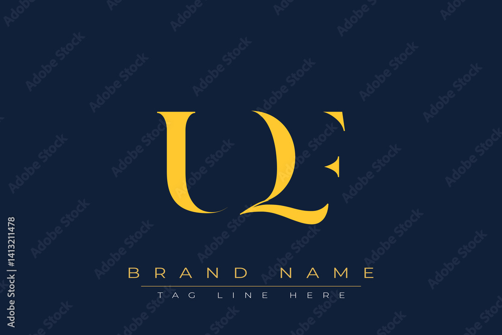 Obraz premium UQF abstract letter logo design. This logo is designed by three abstract letters.