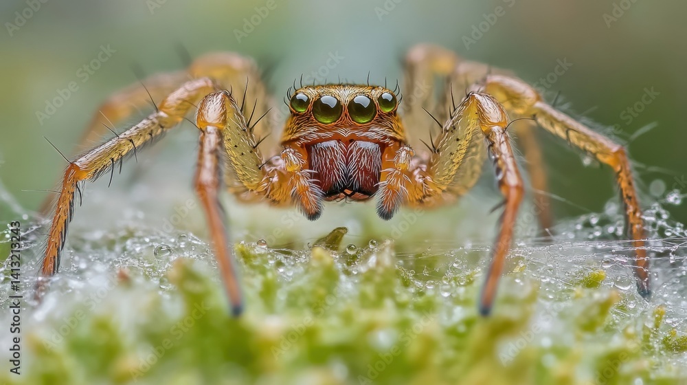 A detailed close-up of a jumping spider with vibrant colors and intricate details. A detailed close-up of a jumping spider with vibrant colors and intricate details.