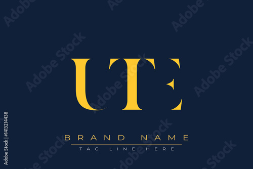 UTE abstract letter logo design. This logo is designed by three abstract letters.