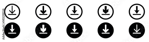 Download icon set. Software download icon . Web icon set . download button Collection. download files icons vector. Arrow downloading icon. Vector illustration. 