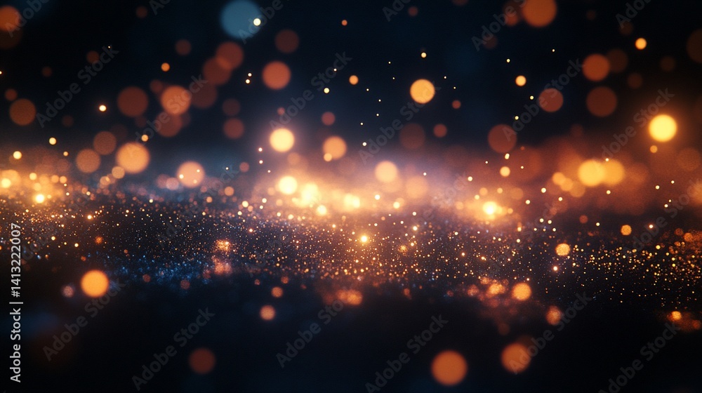 Obraz premium Abstract glowing particles, dark background