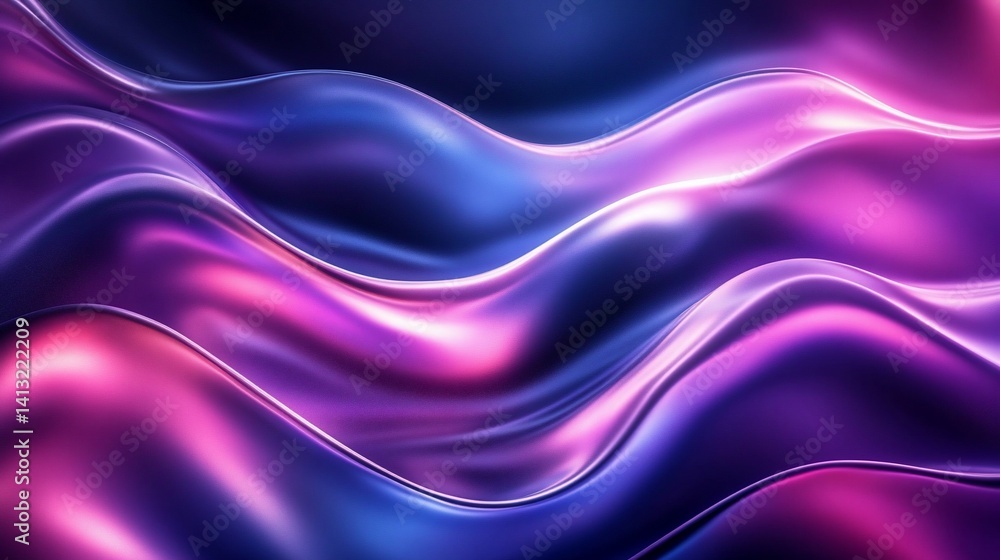 Fototapeta premium Abstract iridescent flowing waves