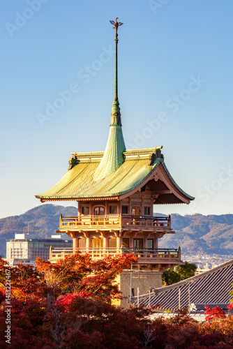 Gionkaku tower of Daiun-in Temple in Higashiyama ward, Kyoto, Japan