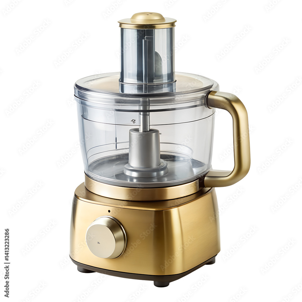 Gold food processor device isolated on transparent background Gold food processor device isolated on transparent background