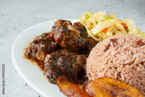 Canvas-taulu A closeup view of a plate of oxtail.