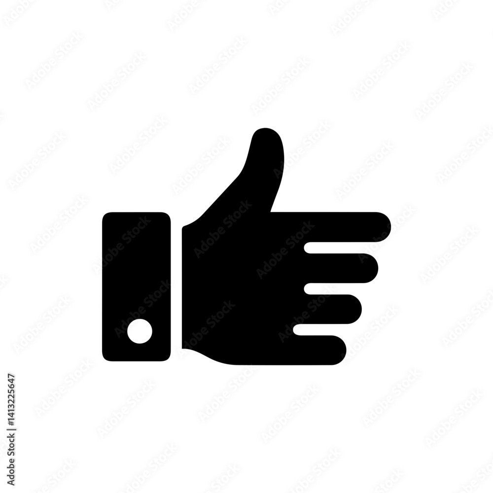 Hand with thumb pointing sideways symbolizing indifference or neutrality Hand with thumb pointing sideways symbolizing indifference or neutrality