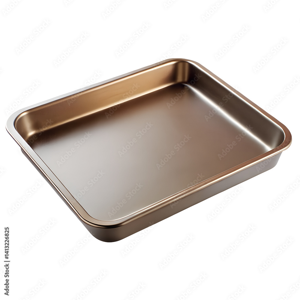 Empty metallic baking sheet isolated on transparent background Empty metallic baking sheet isolated on transparent background
