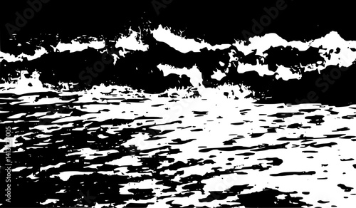 Wavy sea silhouette