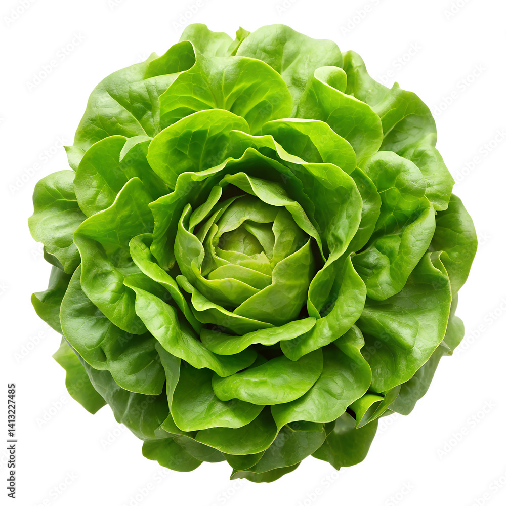 Fototapeta premium Fresh butterhead lettuce isolated on transparent background