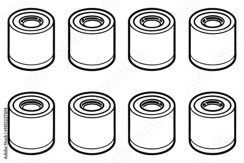 Vehicle Engine Oil Filter Type Icon Pack