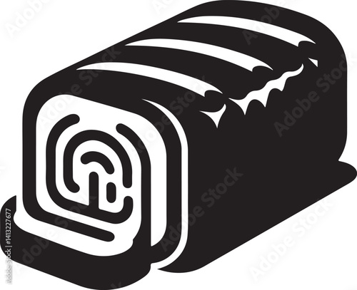 Silhouette vector of a meatloaf icon, perfect for comfort food, home-cooked meals, and restaurant designs. Clean, hearty, and delicious graphic.