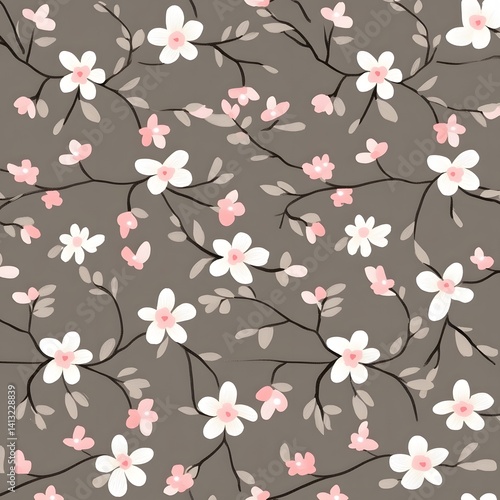 Wallpaper Mural Elegant Pink and White Floral Seamless Pattern Torontodigital.ca