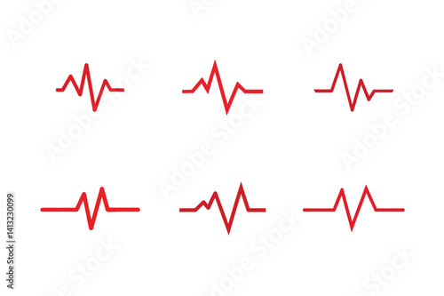 Heartbeat Waveform Line Logo Vector.