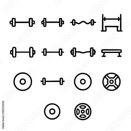 barbell icon set