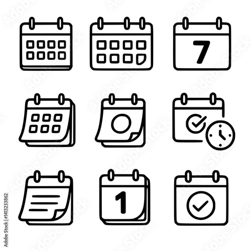 calendar icon set