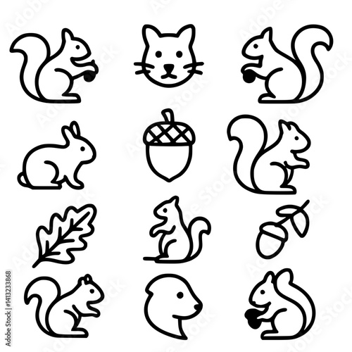 squirrel icon set