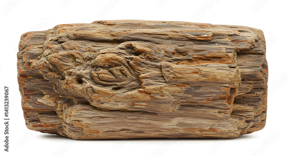 Fototapeta premium Weathered Driftwood Log with Natural Grain