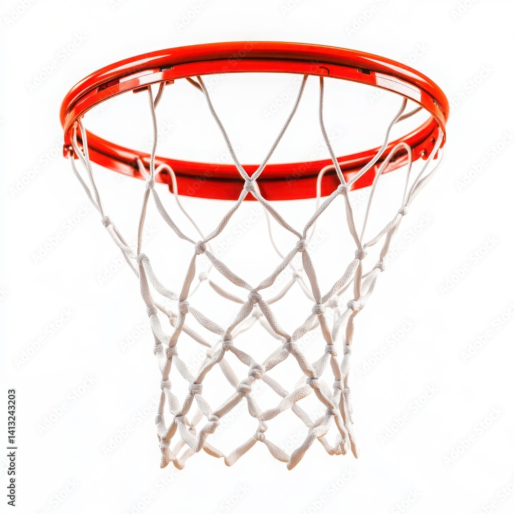 Basketball hoop with net isolated on white background Basketball hoop with net isolated on white background