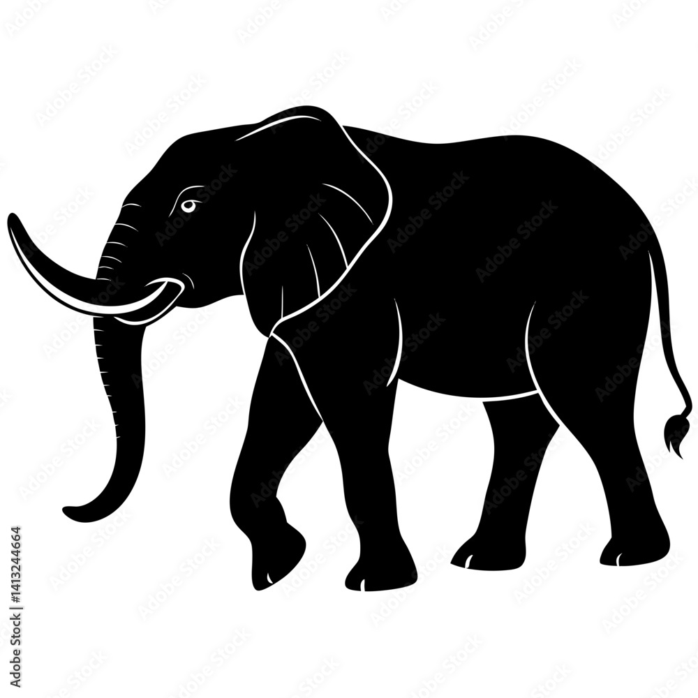 Fototapeta premium Elephant silhouette walking vector design