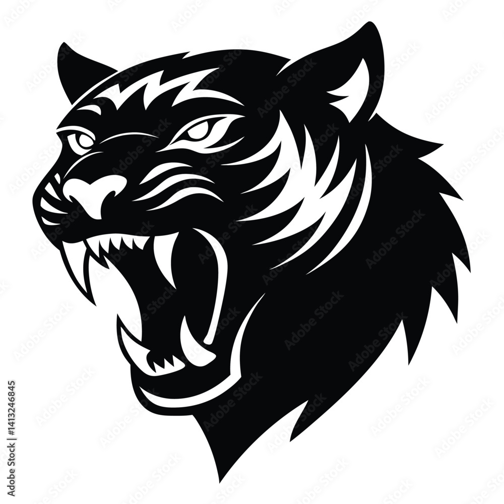 Fototapeta premium tiger head silhouette vector