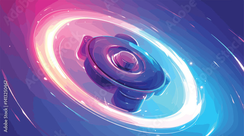 Neon Fidget Spinner: Vibrant Spin, Glowing Light Trails, Abstract Design, Dynamic Motion, Colorful  