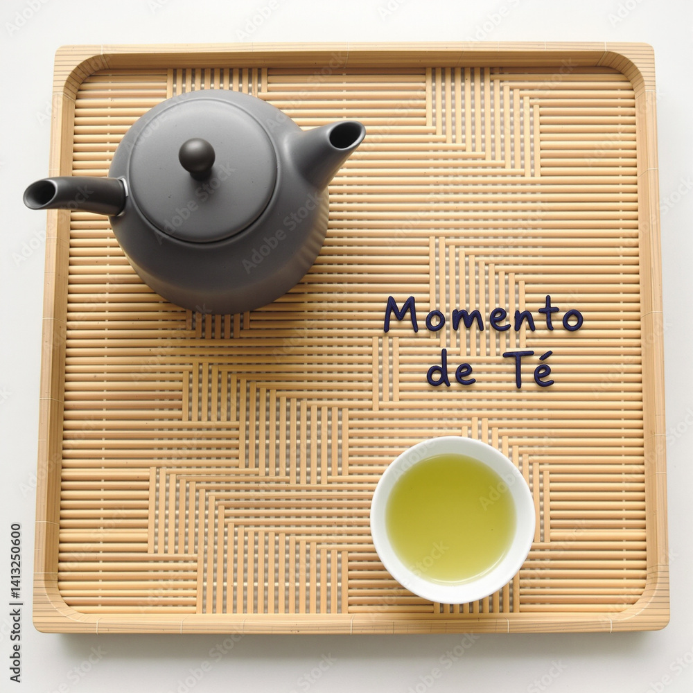 Elegant Minimalist Eastern Tea Set on Bamboo Tray