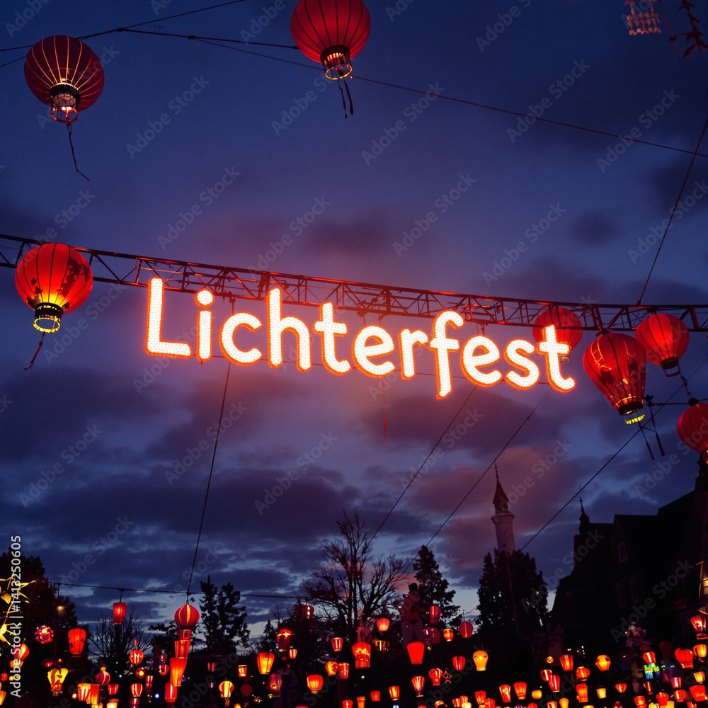 Colorful Festival Lanterns Illuminating the Night Sky