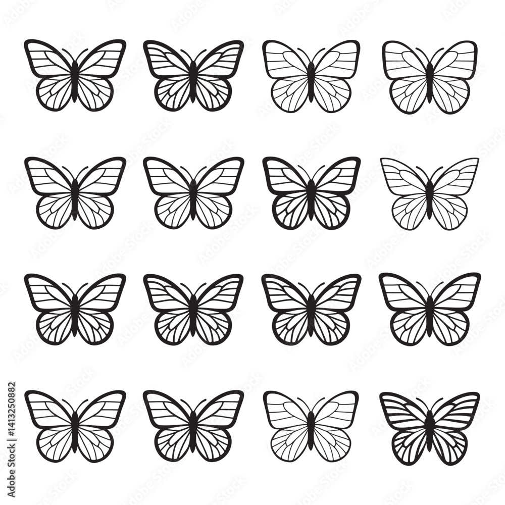 Fototapeta premium Butterfly Silhouette Design Vector, Professional Butterfly Design