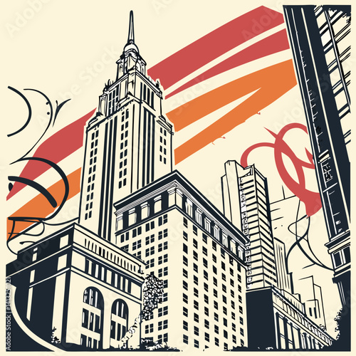 Abstract Cityscape Collage – Urban Mixed Media Art