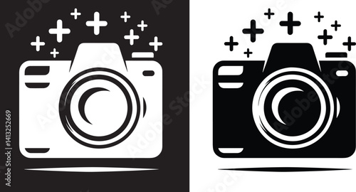 photographic logo black  icon illustration