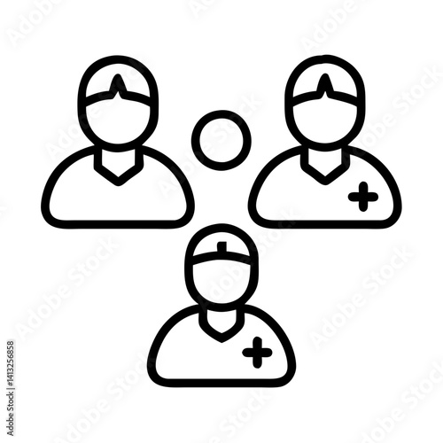 Medical team collaboration healthcare professionals doctors nurses teamwork and circle element design