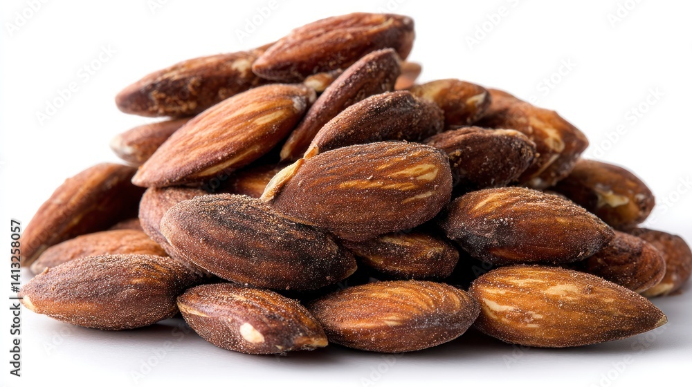 Pile of Almonds Close Up on White Background Pile of Almonds Close Up on White Background