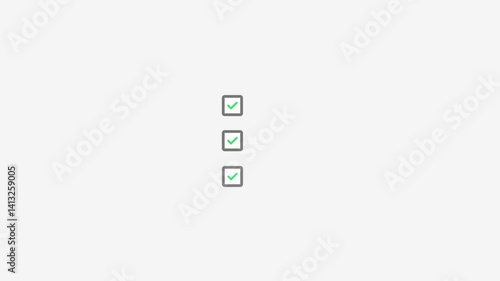 Minimalistic checklist icon with animated checkboxes