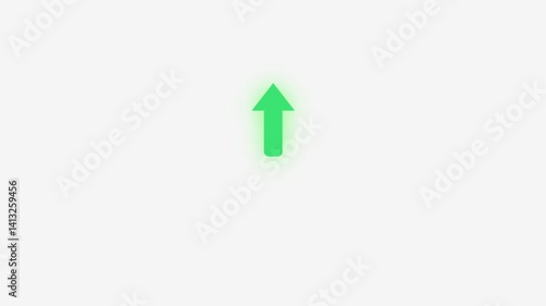 Upward glowing arrow with bounce animation effect