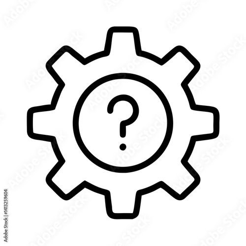 Question mark gear setting icon for help support assistance faq troubleshooting and solution